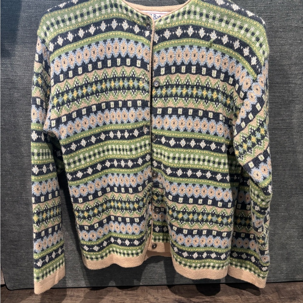 CC. Bates Green and Blue Patterned Cardigan